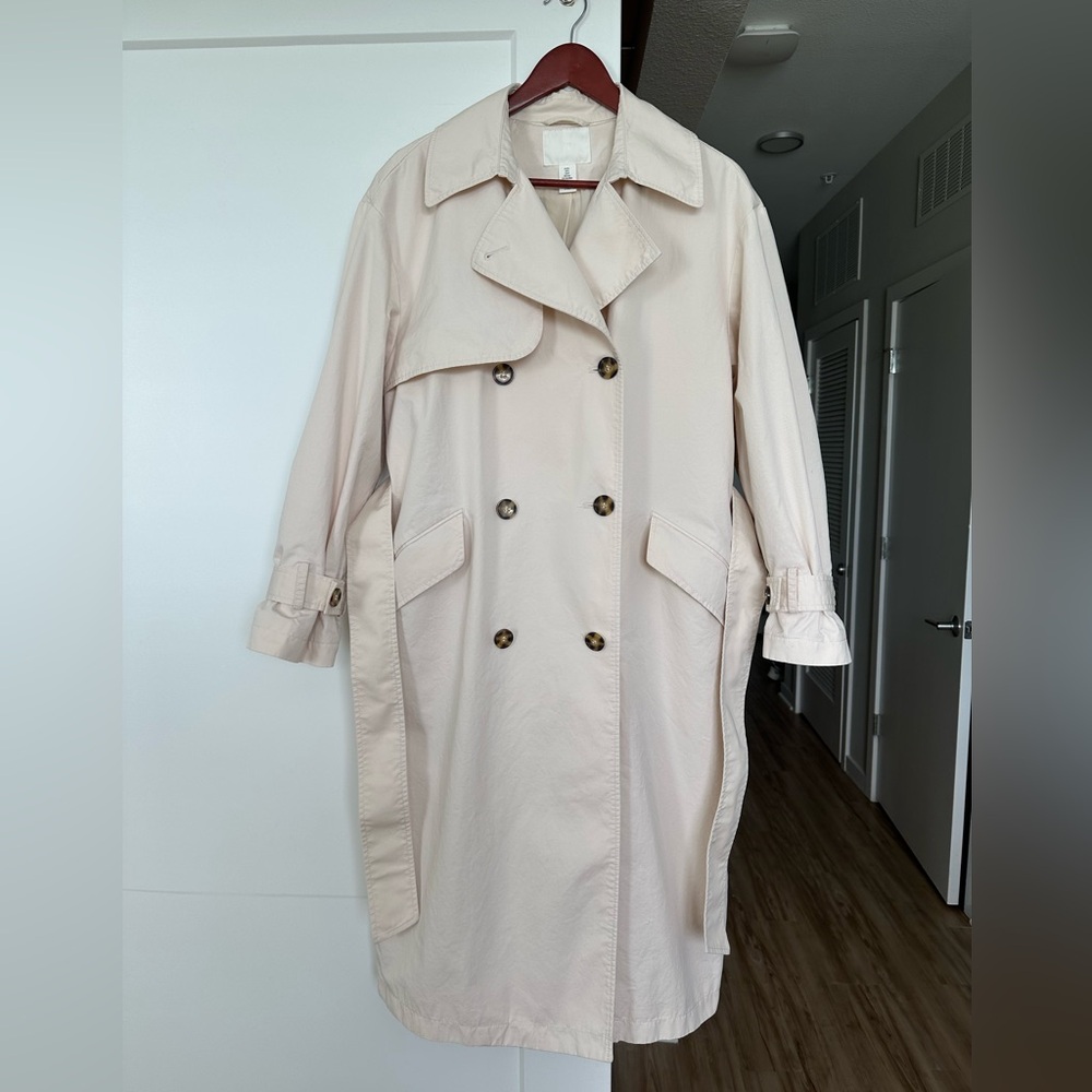 H&M Beige Double-Breasted Trench Coat